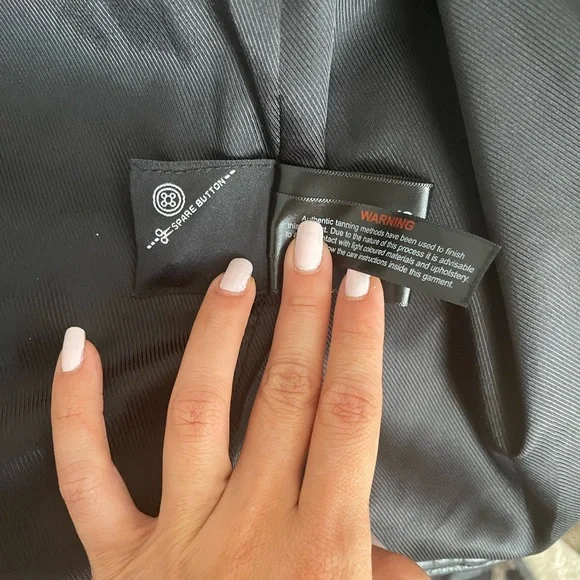 Barneys black 100% sheep leather jacket, size US 10 - Picture 7 of 10